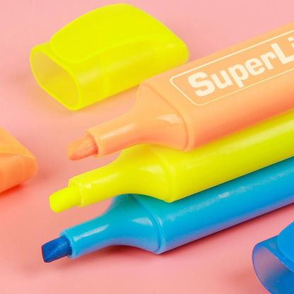 Colorful Highlighters Art Markers Drawing Fluorescent Pen Markers Flat Shape School Office Supplies Back to School