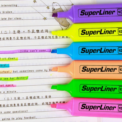 Colorful Highlighters Art Markers Drawing Fluorescent Pen Markers Flat Shape School Office Supplies Back to School