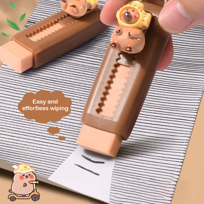 Push Pull Capybara Eraser, Soft School Supplies, Clean Mess Free Stationary, Office Student Gift Rubber Eraser