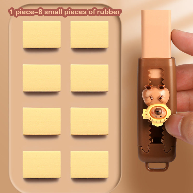 Push Pull Capybara Eraser, Soft School Supplies, Clean Mess Free Stationary, Office Student Gift Rubber Eraser