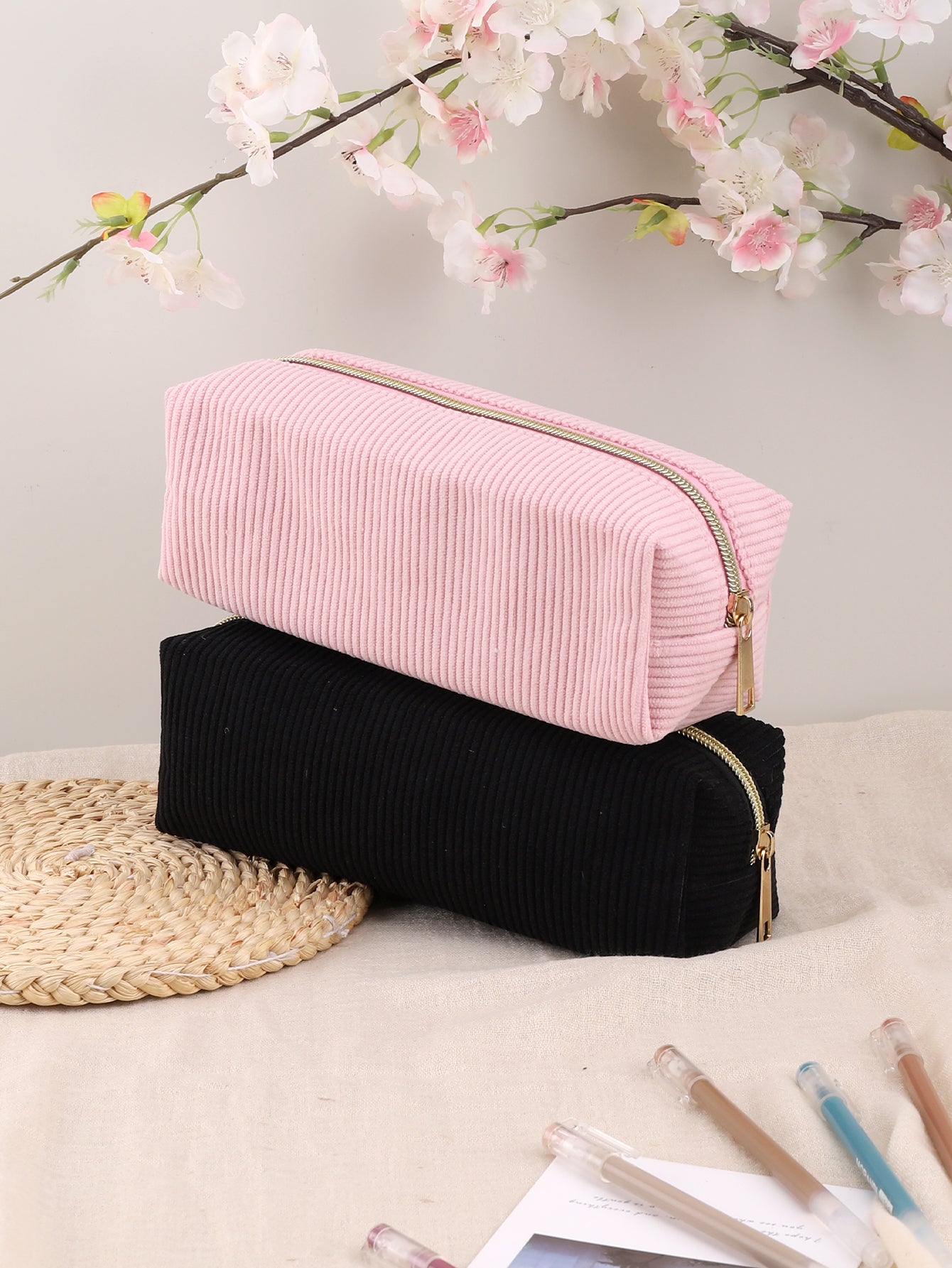 Large Capacity Pencil Case for School, Solid Color Stationery Bag, Pencil Case School Supplies Gift Organizer
