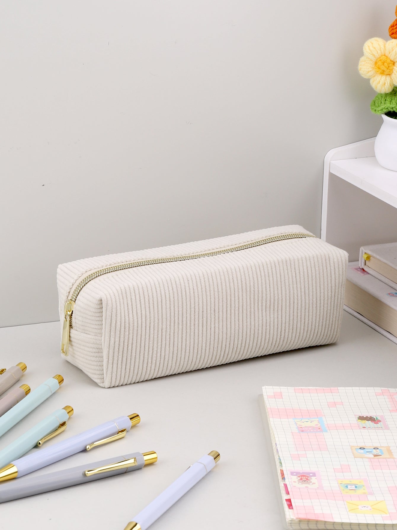 Large Capacity Pencil Case for School, Solid Color Stationery Bag, Pencil Case School Supplies Gift Organizer