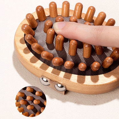 Wooden Body Massager Brush, Anti Cellulite Soothing Spa Brush, Scalp Massage Comb with Essential Oil Air Cushion