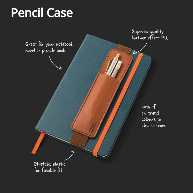 PU Leather Pen Bag for Notebook, Elastic Buckle Pen Case for Office, Stylish Stationery Organizer, Back to School Gift