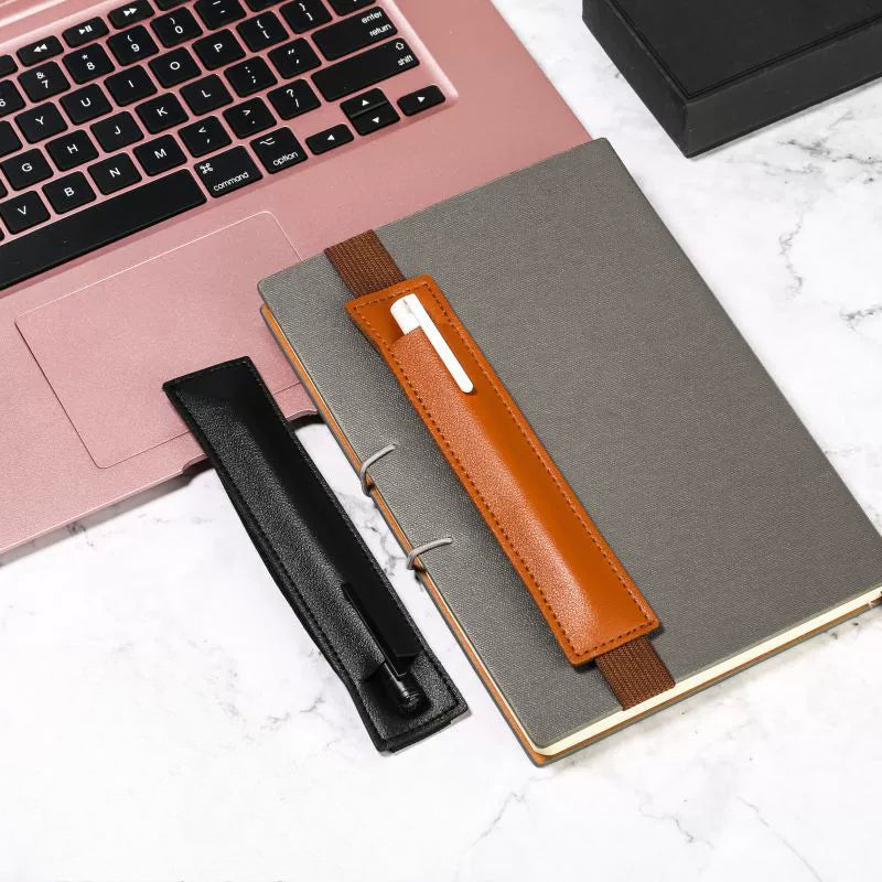 PU Leather Pen Bag for Notebook, Elastic Buckle Pen Case for Office, Stylish Stationery Organizer, Back to School Gift