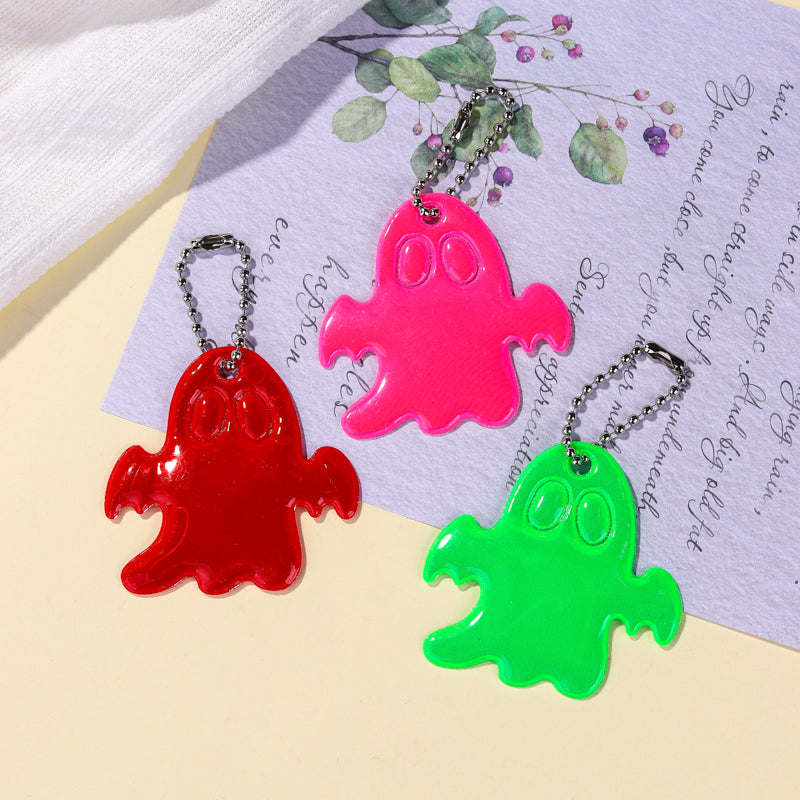 Ghost Reflective Pendant for Kids Schoolbag, Backpack Decoration, Halloween Festival Party Gift, Simple Toy