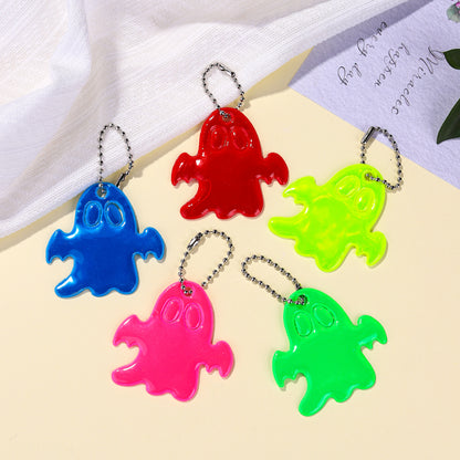Ghost Reflective Pendant for Kids Schoolbag, Backpack Decoration, Halloween Festival Party Gift, Simple Toy