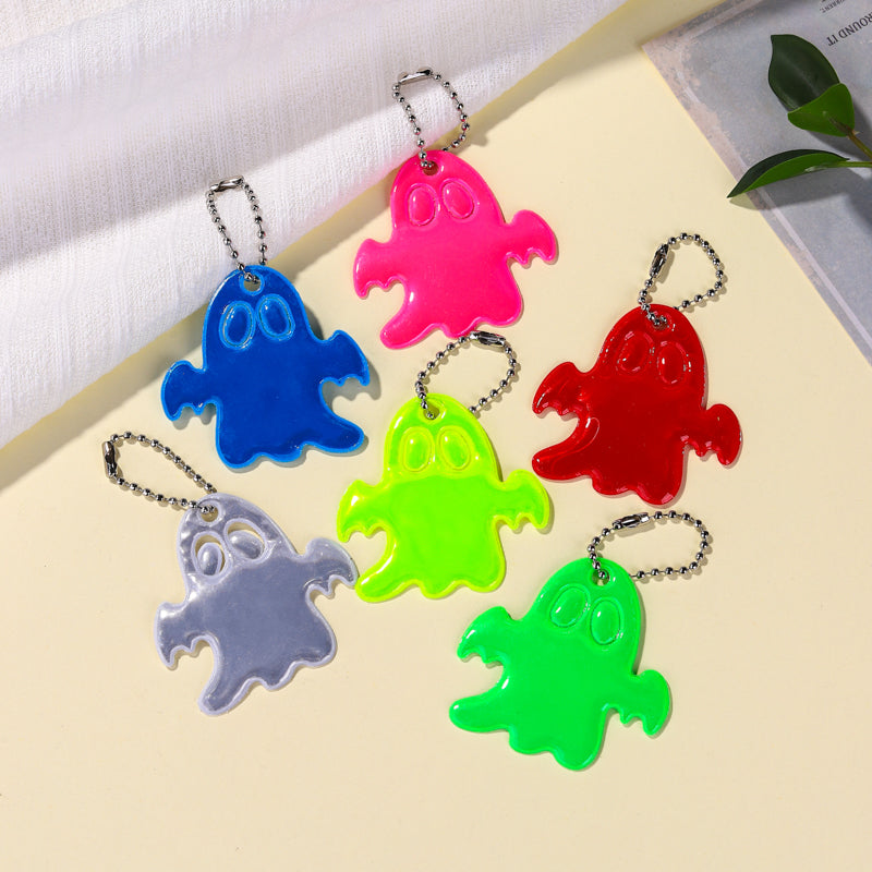 Ghost Reflective Pendant for Kids Schoolbag, Backpack Decoration, Halloween Festival Party Gift, Simple Toy