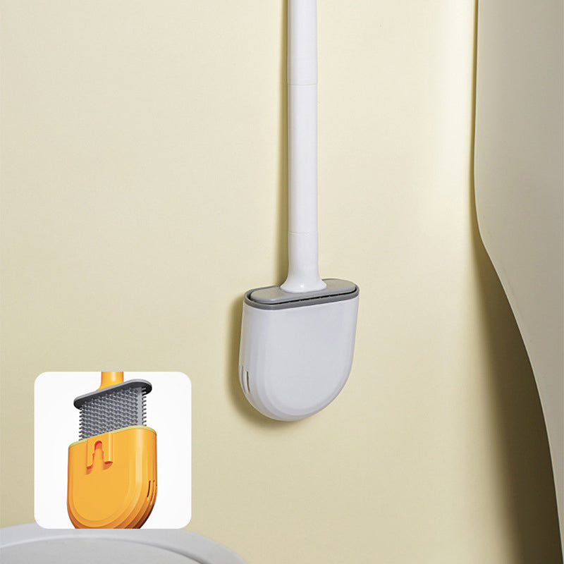 Wall Hanging Long Handle Toilet Brush, Silicone Cleaning Brush for Bathroom, Durable, Easy to Clean Toilet Brush Set