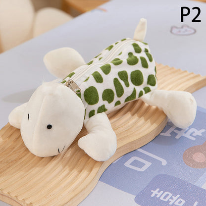 Plush Cartoon Animal Pen Case for Kids Elephant Lion Style, School Stationery Organizer Bag, Back to School Gift