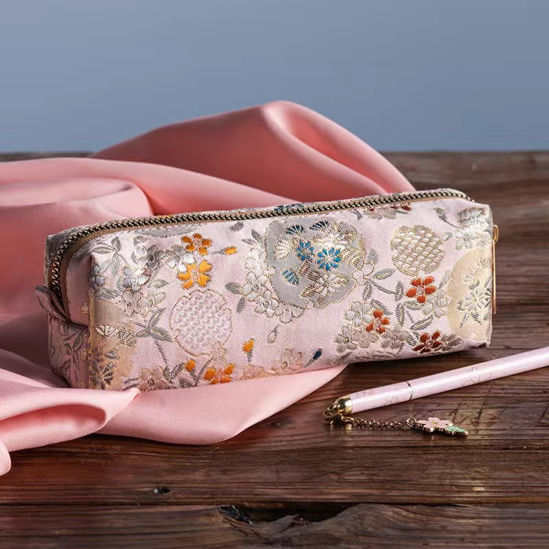 Retro Pencil Case Fabric Embroidery Pen Bag, Student Stationery School Supplies Trousse Scolaire Gift