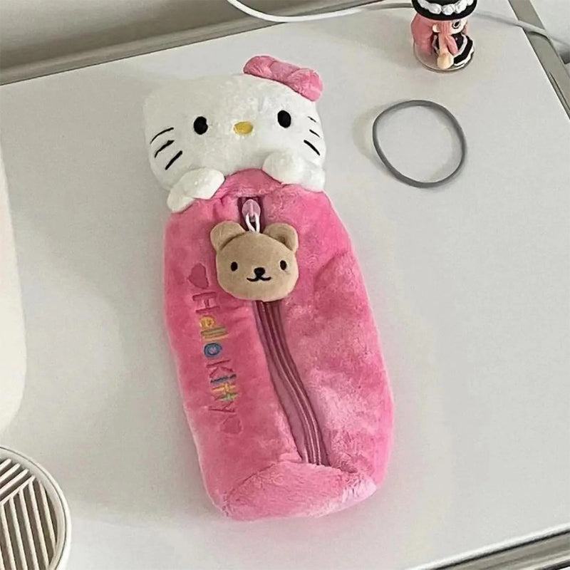 Cute KT Cat Pencil Box, Kawaii Cartoon Pink Hello Kitty Pencil Bag, School Supplies for Girls, Kids Back to School Gift