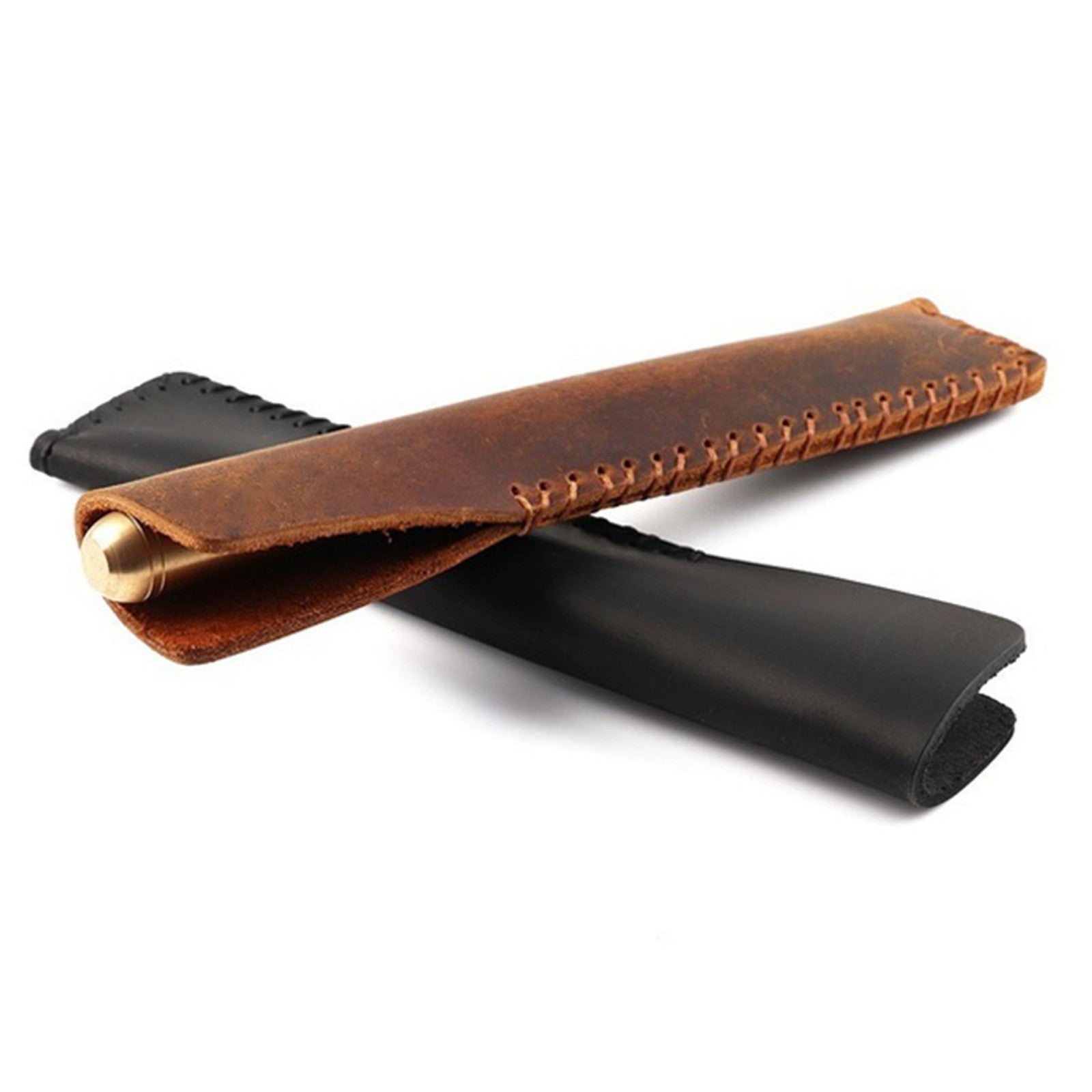 Vintage Leather Pencil Case, Handmade Cowhide Pen Holder, School and Office Pens Organizer Bag, Gift for Students