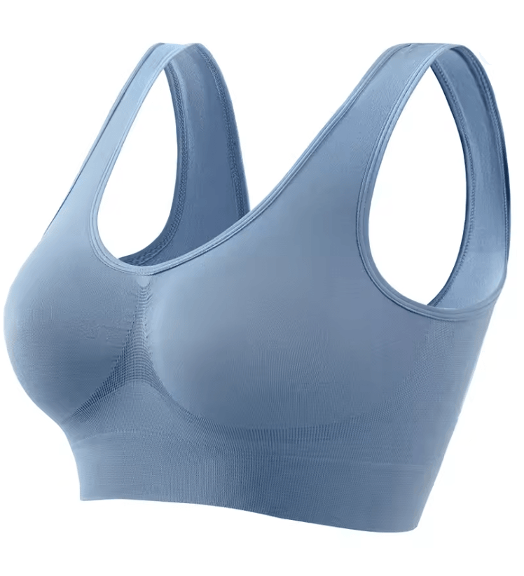 ElevateFit Seamless Push Up Sports Bra Breathable Wire Free Crop Top S To 5XL 3