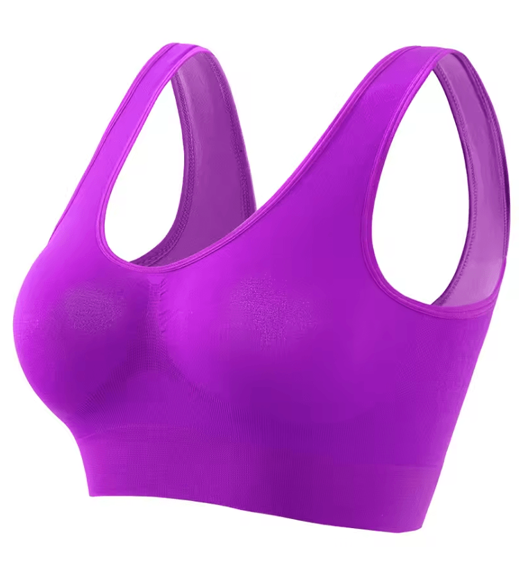 ElevateFit Seamless Push Up Sports Bra Breathable Wire Free Crop Top S To 5XL 5