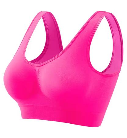 ElevateFit Seamless Push Up Sports Bra Breathable Wire Free Crop Top S To 5XL 6