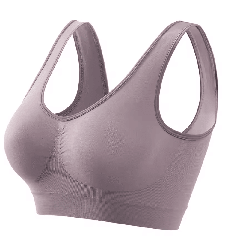 ElevateFit Seamless Push Up Sports Bra Breathable Wire Free Crop Top S To 5XL 8