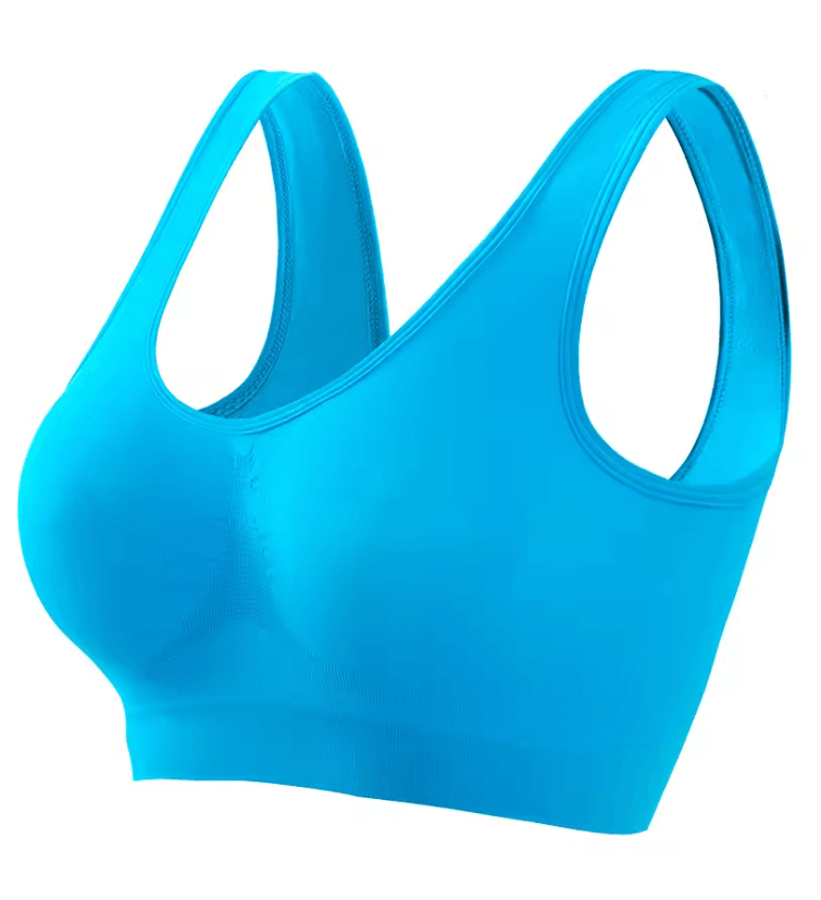 ElevateFit Seamless Push Up Sports Bra Breathable Wire Free Crop Top S To 5XL 9