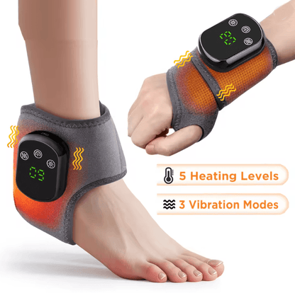 TheraWave Rechargeable Electric Heating Wrist Brace Vibration Massage Carpal Relief