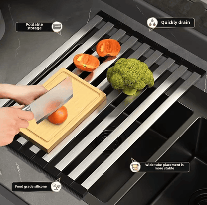 SinkPro Retractable 304 Stainless Steel Drain Rack 1