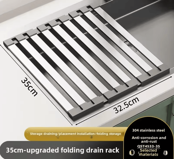 SinkPro Retractable 304 Stainless Steel Drain Rack 2