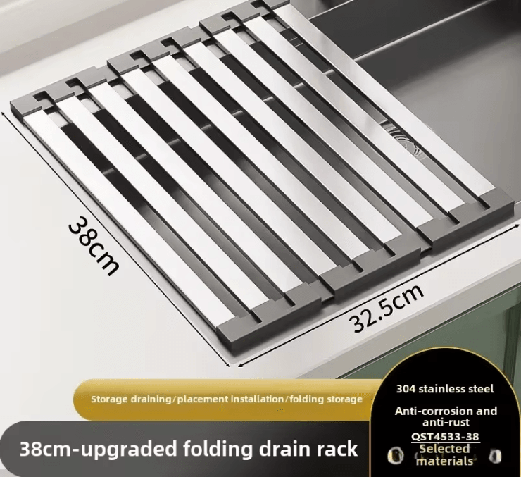 SinkPro Retractable 304 Stainless Steel Drain Rack 3