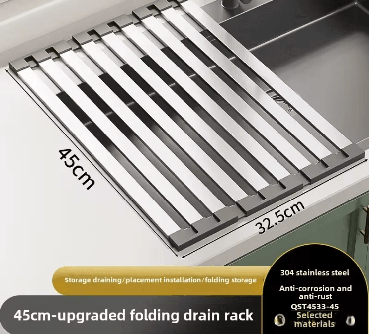 SinkPro Retractable 304 Stainless Steel Drain Rack 6