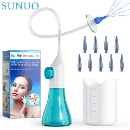 Manual Ear Irrigation Flushing System Water-Based Ear Wax Removal Cleaner Kit