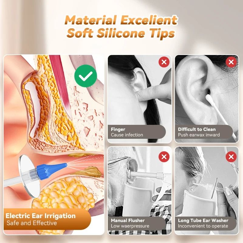 Manual Ear Irrigation Flushing System WaterBased Ear Wax Removal Cleaner Kit 2