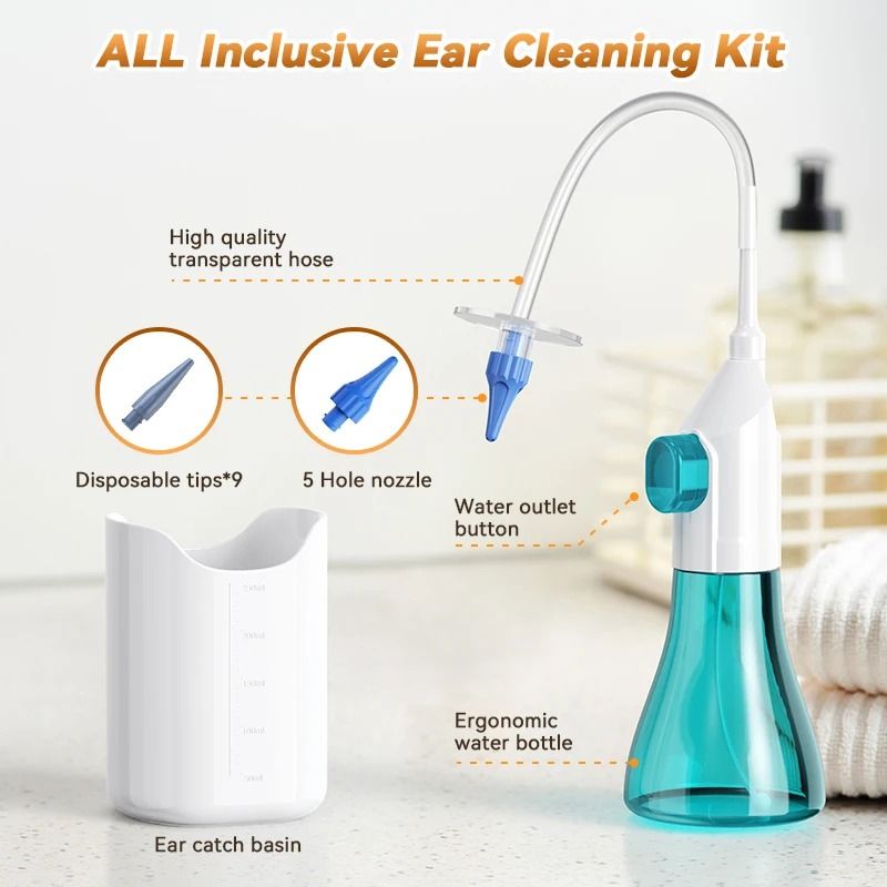 Manual Ear Irrigation Flushing System WaterBased Ear Wax Removal Cleaner Kit 4