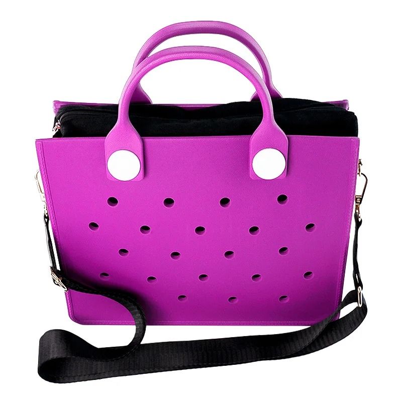 EVA Large Waterproof Shoulder Tote Bag For Women With Charm Hole Design 16