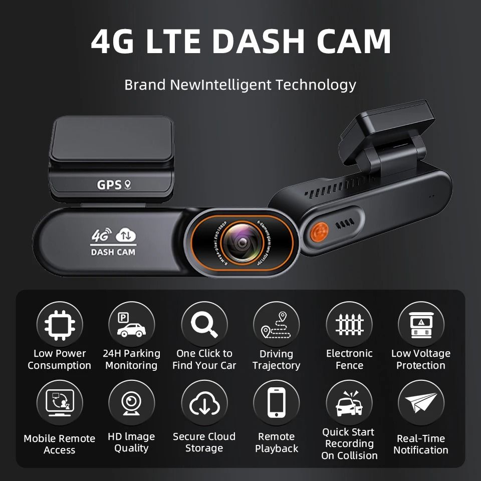 E ACE 4G Dash Cam With Remote Access GPS Collision Alert And Real Time Playback 1