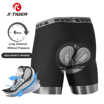 X TIGER Mens Cycling Underwear Shorts 5D Padded Sports Riding Bike Bicycle MTB Liner Shorts With An 9