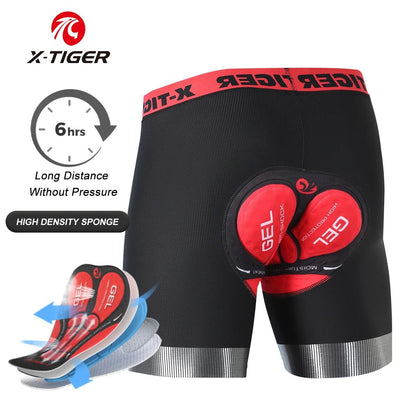 X TIGER Mens Cycling Underwear Shorts 5D Padded Sports Riding Bike Bicycle MTB Liner Shorts With An 10