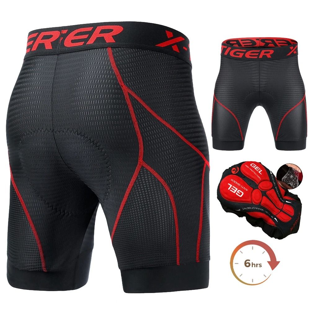 X TIGER Mens Cycling Underwear Shorts 5D Padded Sports Riding Bike Bicycle MTB Liner Shorts With An 7