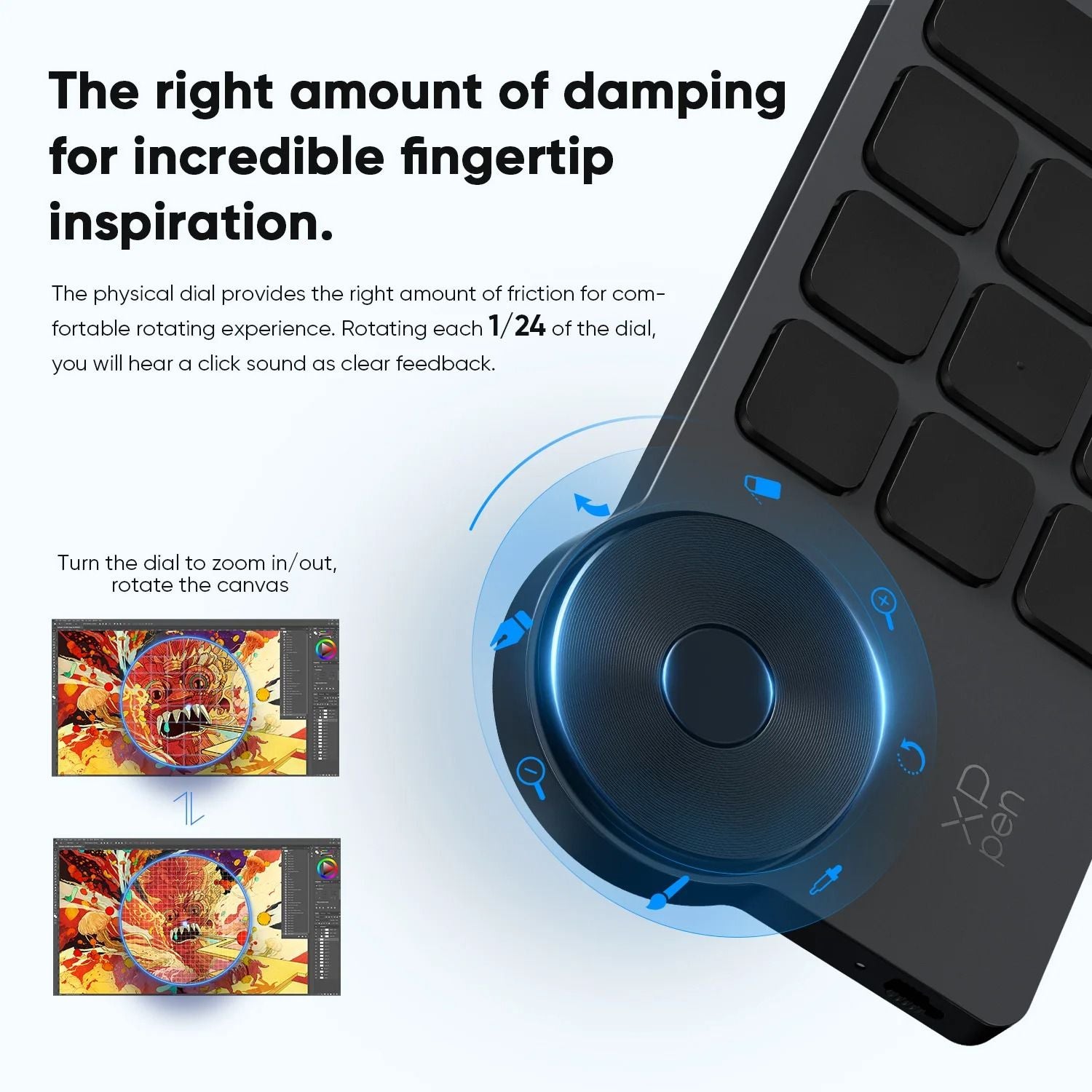 XPPen Wireless Shortcut Remote With Bluetooth And Custom Express Keys For Graphic Tablets And Pen D 5