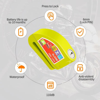 Motorcycle And Bicycle Disc Lock With Alarm And Reminder Cable For Anti Theft Security 1