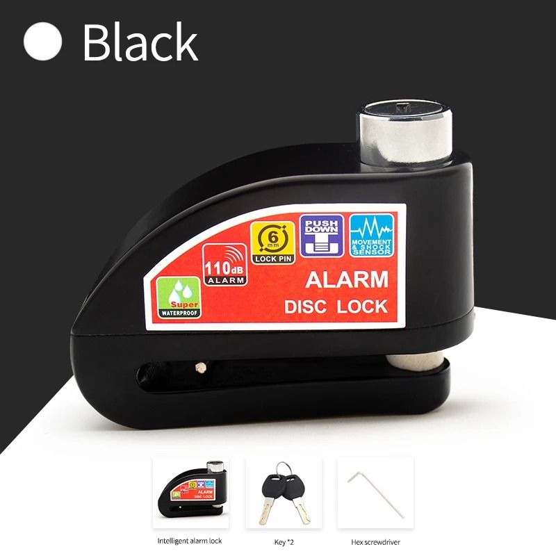 Motorcycle And Bicycle Disc Lock With Alarm And Reminder Cable For Anti Theft Security 10
