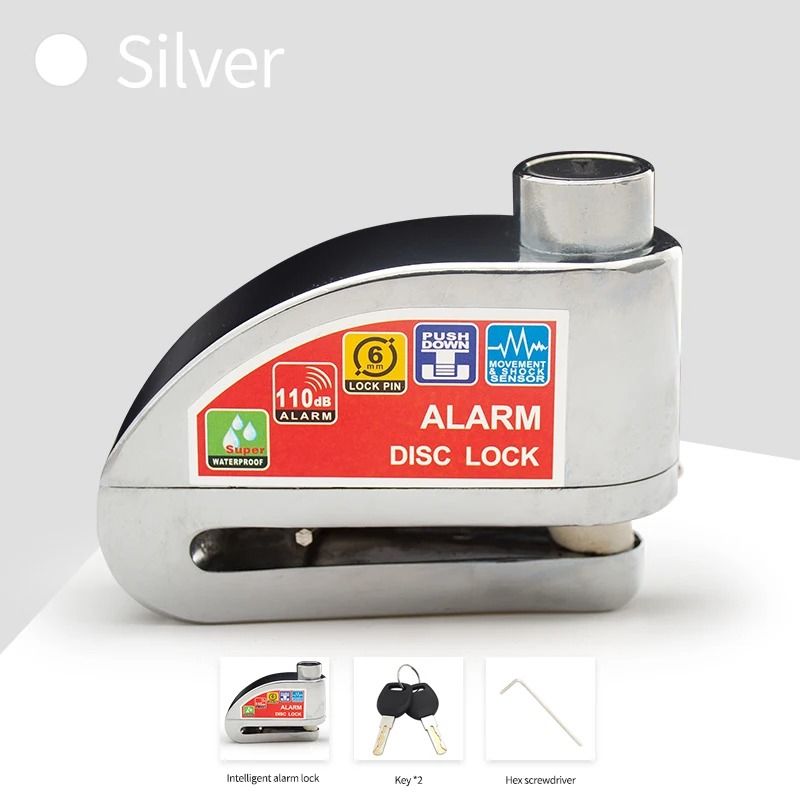 Motorcycle And Bicycle Disc Lock With Alarm And Reminder Cable For Anti Theft Security 7