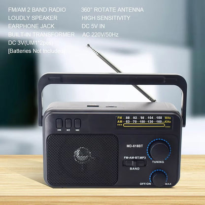 Classic AM FM Shortwave Transistor Radio  Battery Or AC Powered With Large Tuning Knob For Indoor   4