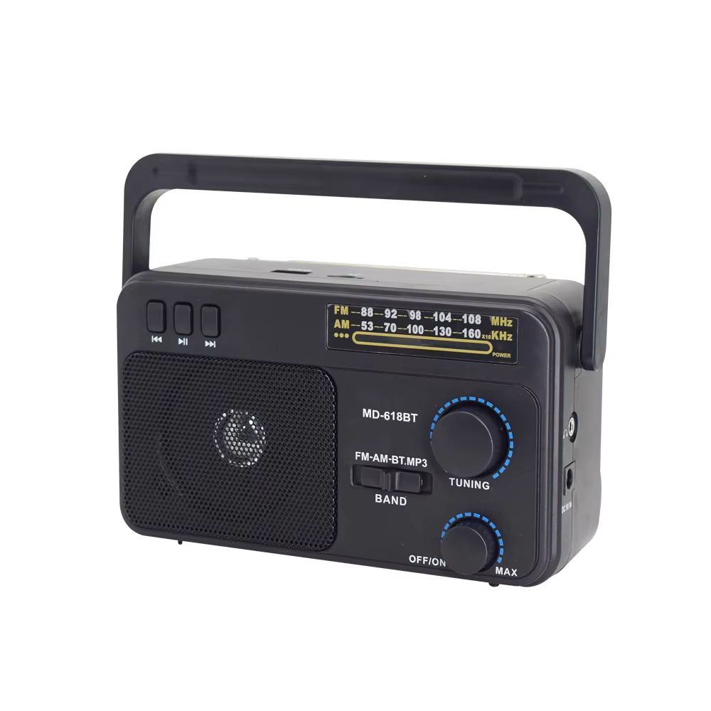 Classic AM FM Shortwave Transistor Radio  Battery Or AC Powered With Large Tuning Knob For Indoor   5