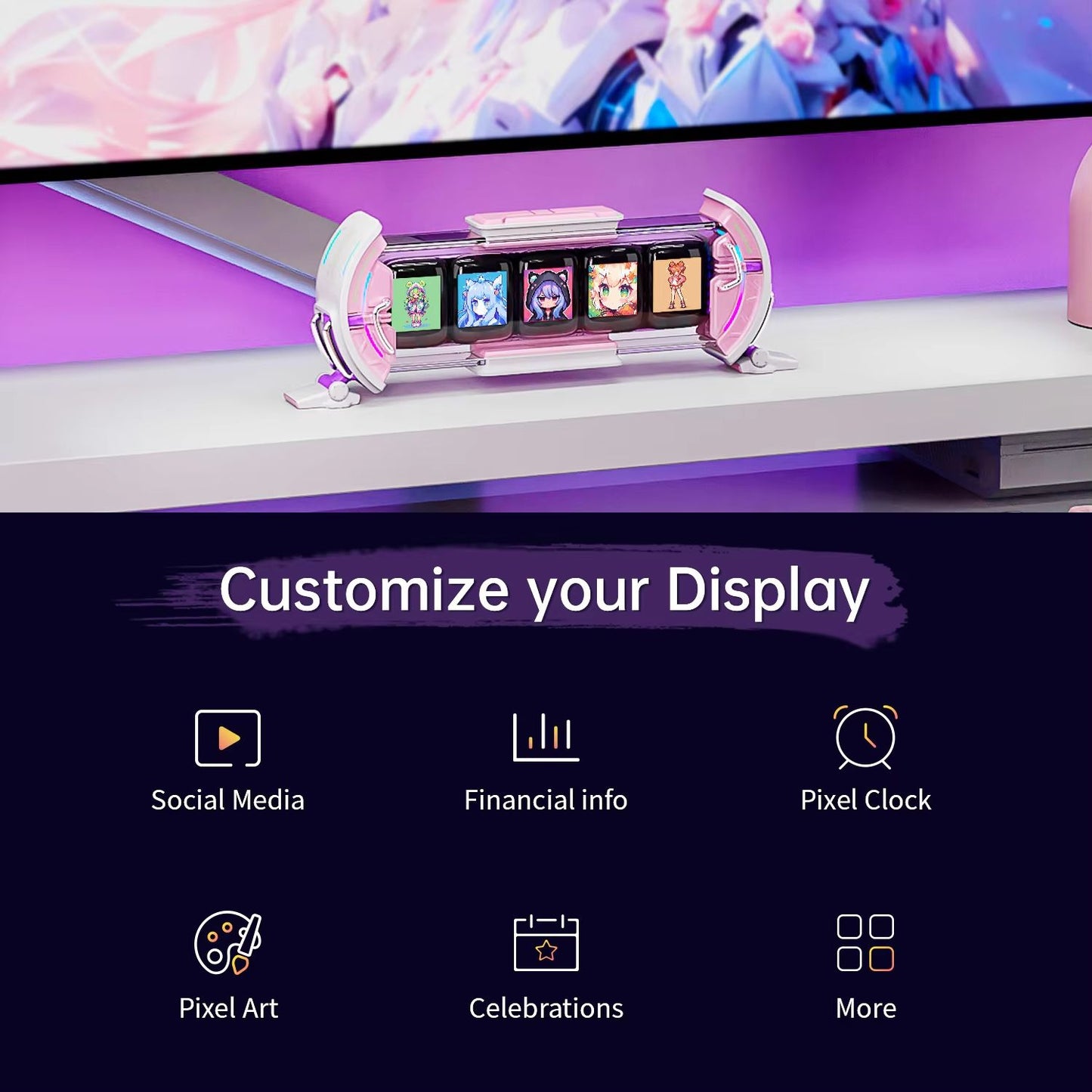 Divoom Times Gate Smart Pixel Clock  AppControlled Digital Display With Weather Stocks  Gaming Widg 2