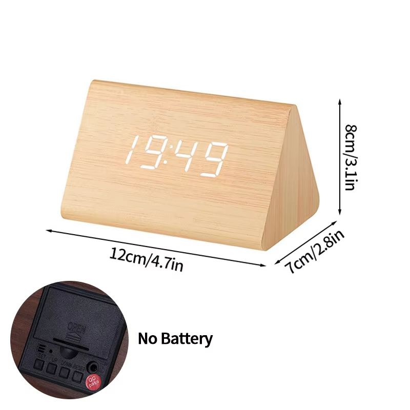 Minimalist Wooden LED Alarm Clock  SoundActivated Display With Temperature For Bedroom Or Office De 13
