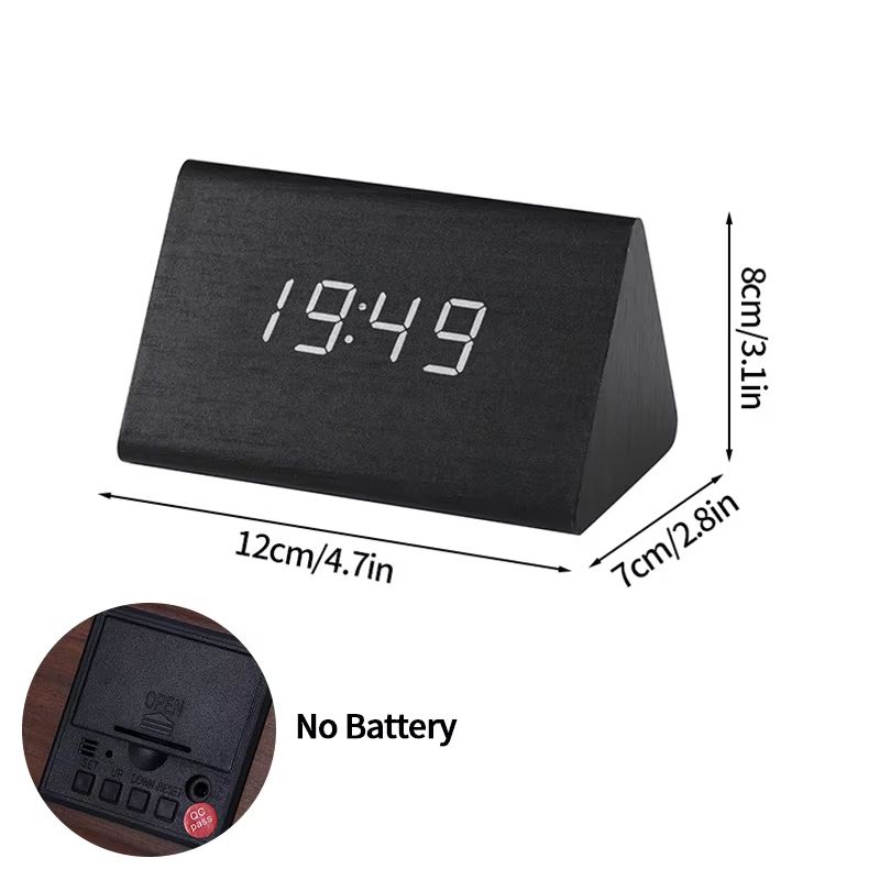 Minimalist Wooden LED Alarm Clock  SoundActivated Display With Temperature For Bedroom Or Office De 14