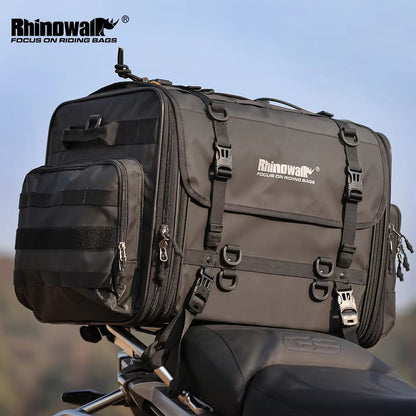Rhinowalk Expandable Motorcycle Tail Bag – Waterproof 19L–80L Trunk Luggage for Touring & Commuting