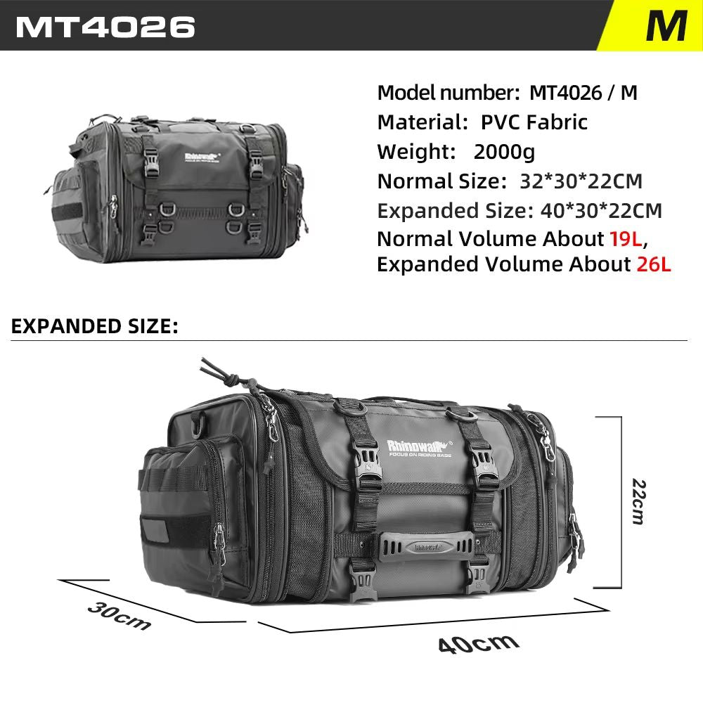 Rhinowalk Expandable Motorcycle Tail Bag  Waterproof 19L80L Trunk Luggage For Touring  Commuting 10
