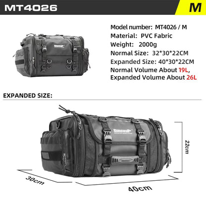 Rhinowalk Expandable Motorcycle Tail Bag  Waterproof 19L80L Trunk Luggage For Touring  Commuting 10