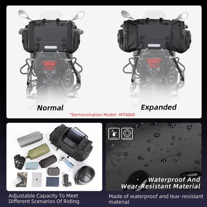 Rhinowalk Expandable Motorcycle Tail Bag  Waterproof 19L80L Trunk Luggage For Touring  Commuting 3