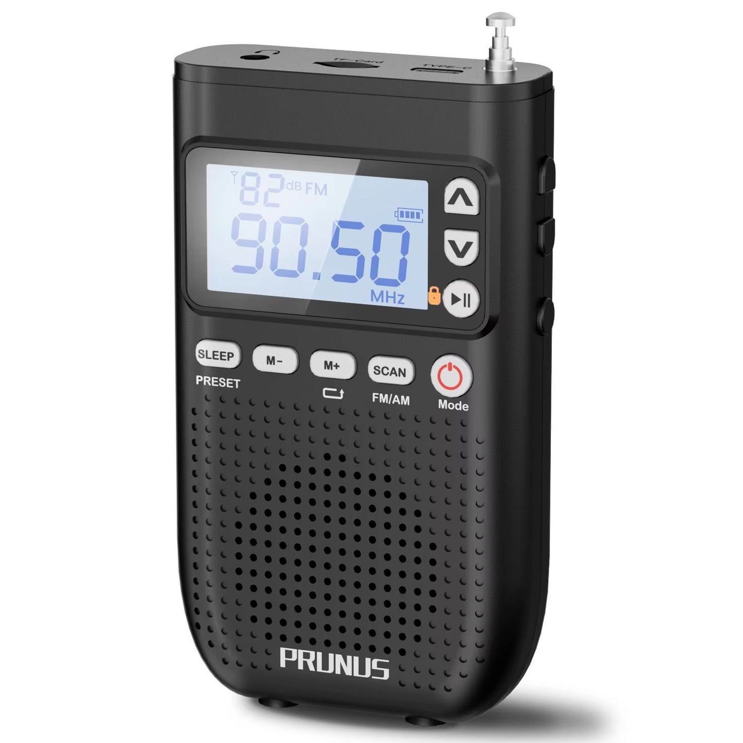 J618 Bluetooth AMFM Portable Radio  Digital MP3 Player With Speaker USBC Charging  2000mAh Battery 6