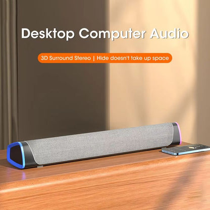4D Stereo Computer Speaker Bar  Bluetooth  Wired Subwoofer Soundbar For Laptops PCs  Macbooks 1